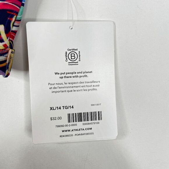Athleta Girl Swim Top Reversible Field Day Bikini Top Size XL NWT - Picture 6 of 7